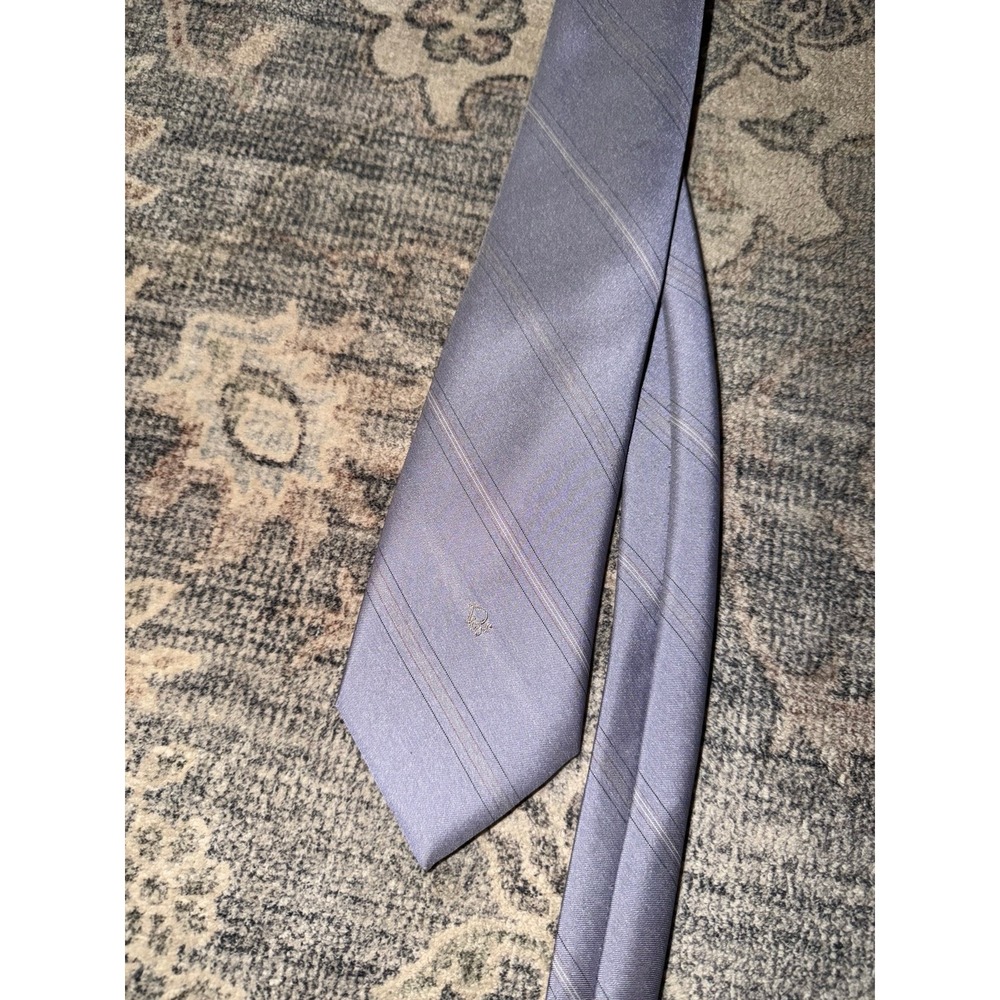 Dior Men's Silk Blend Blue Striped Tie